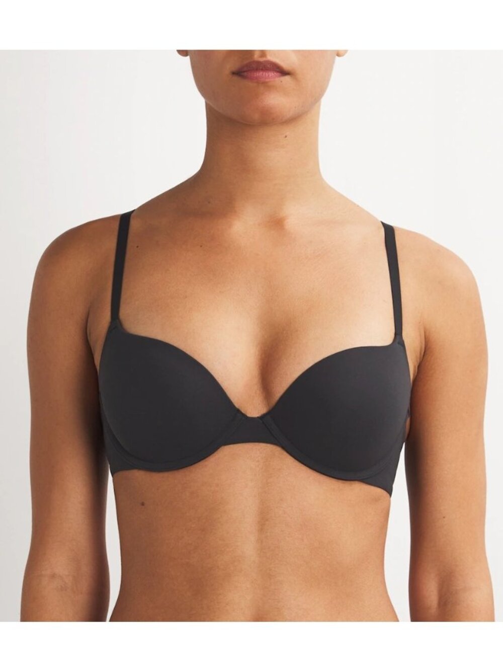 $58 NWT SKIMS FITS EVERYBODY PUSH-UP DEMI BRA ONYX - 32C